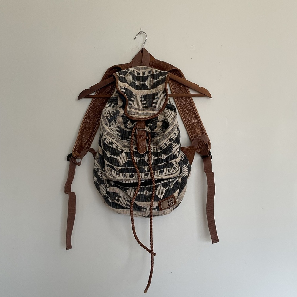 Roxy Black and Brown Camouflage Backpack